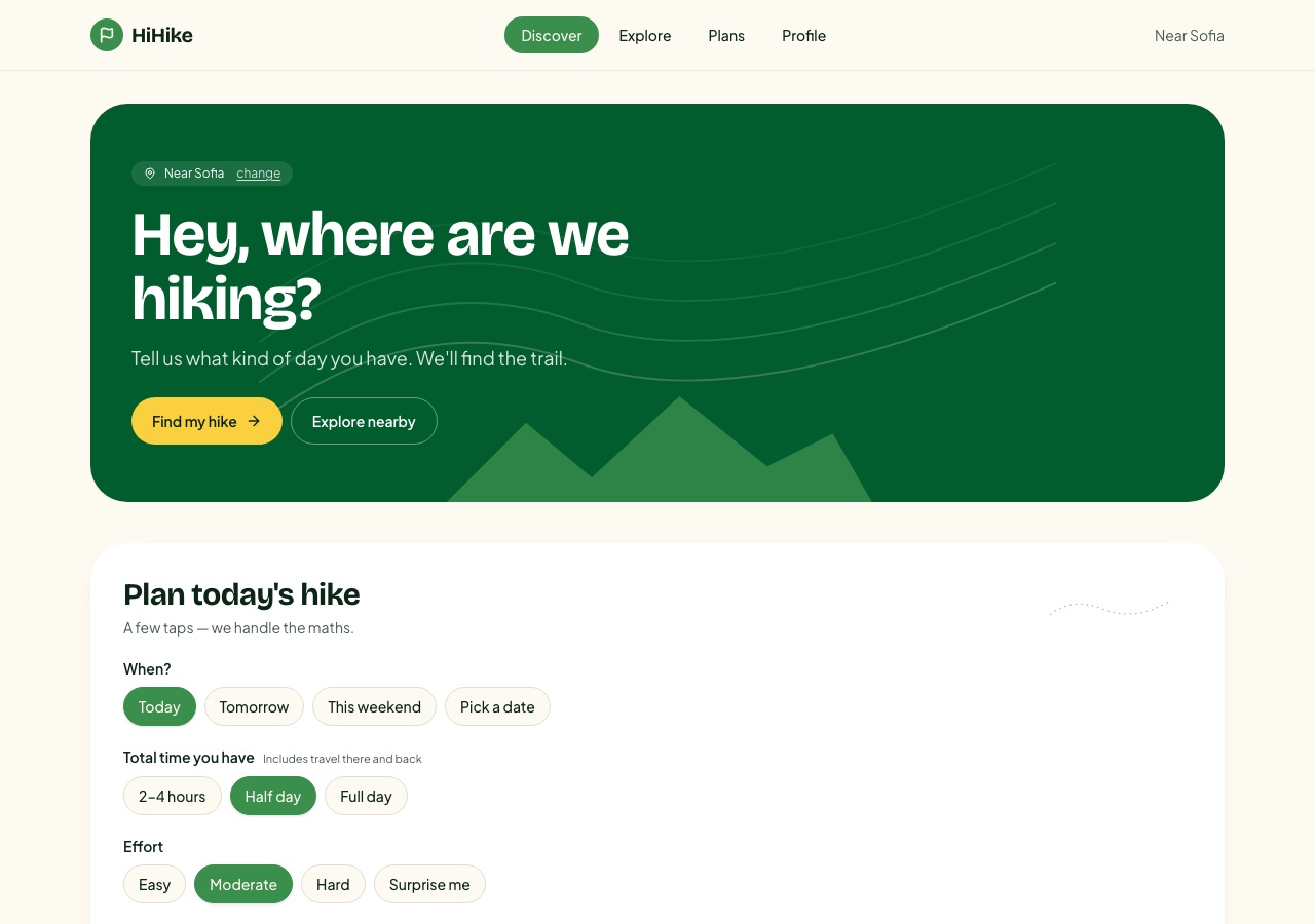 HiHike homepage