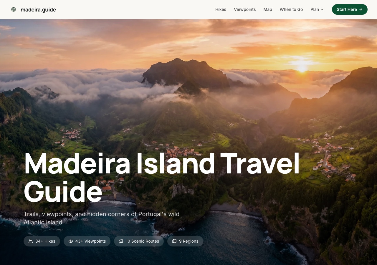 Madeira Guide website homepage